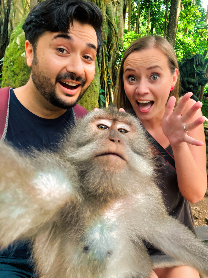 Monkey forest Ubud Bali selfie